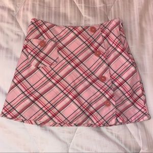 Girls Gymboree pink plaid skourt size 7
